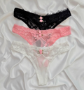 Floral Lace Thong Set (3 Piece)